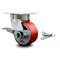 Service Caster 4 Inch Kingpinless Red Poly on Steel Wheel Caster with Brake and Swivel Lock SCC-KP30S420-PUR-RS-SLB-BSL - alternate 1